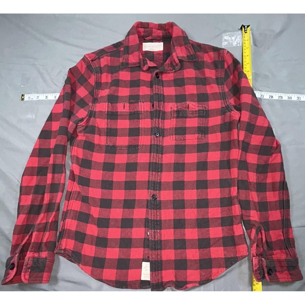 Denim & Supply Ralph Lauren Shirt Mens S Red Plaid Flannel Long Sleeve Button Up